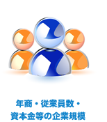 年商・従業員数・資本金等の企業規模